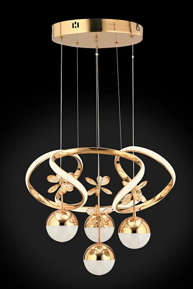 Rodin 3 Renk Gold Sarkıt Led Modern Ledli Avize